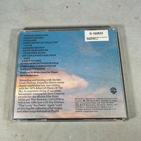 Best Of Emmylou Harris Audio CD 1978 Country Music Warner Bros Records - Picture 2 of 3